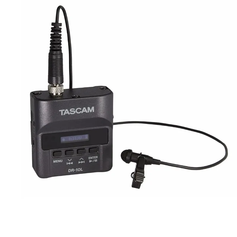 TASCAM DR-10L High Quality Tiny Digital Audio Recorder with lavalier mic micro Pocket Recorder for filmmaker,videographer