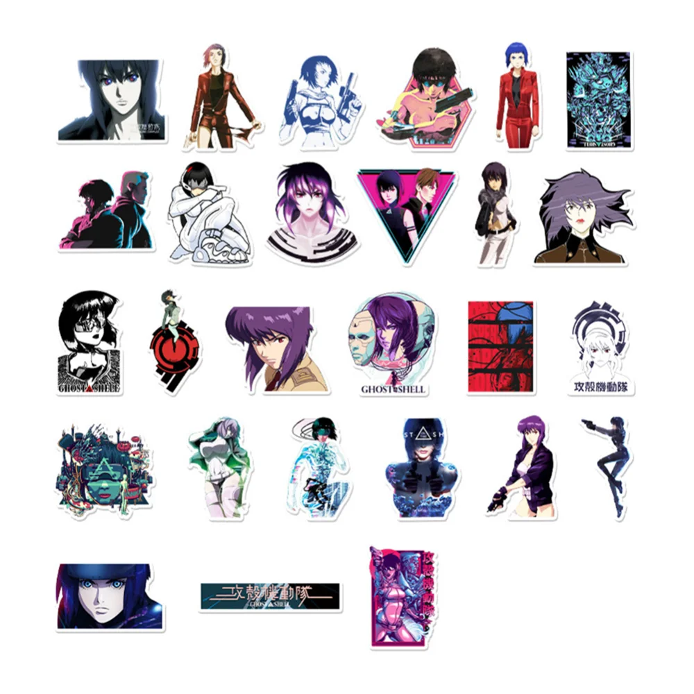 10/30/50pcs Classic Japan Anime Ghost In The Shell Kusanagi Motoko Sticker For Luggage Laptop Ipad Skateboard Sticker Wholesale