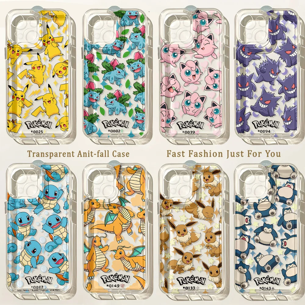 Anime Cute P-Pokemons Phone Case For Samsung Galaxy S26 S25 S24 S23 S22 S21 S20 FE Note20 10 Edge Plus Ultra Lite 5G Clear Cover