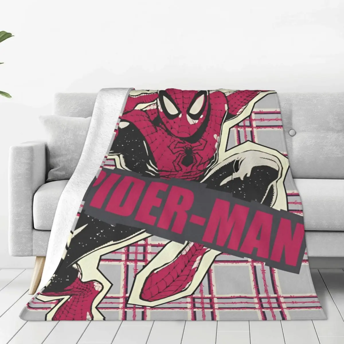 Spider Man Paper Cut Out Graphic Blanket Soft Comfortable Plush Throw Blanket For Students Bedroom Flannel Bedspread Bed Cover