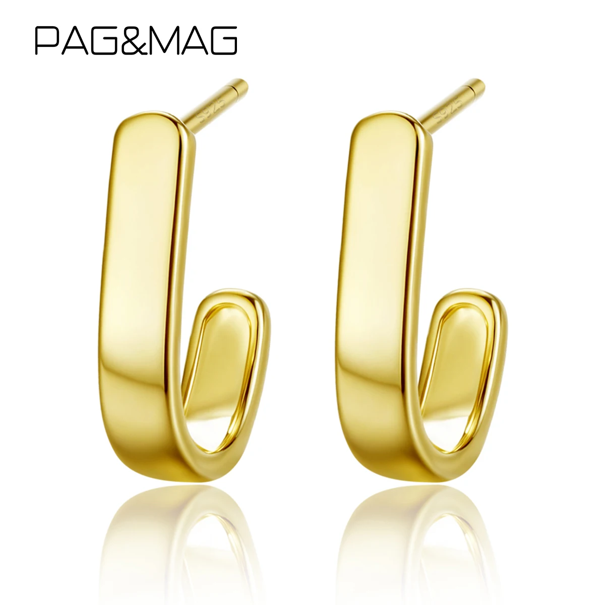 

PAG MAG Pure 925, серьги простого дизайна, геометрический минимализм, модные украшения с пирсингом для женщин и девочек, повседневное праздничное платье для свиданий
