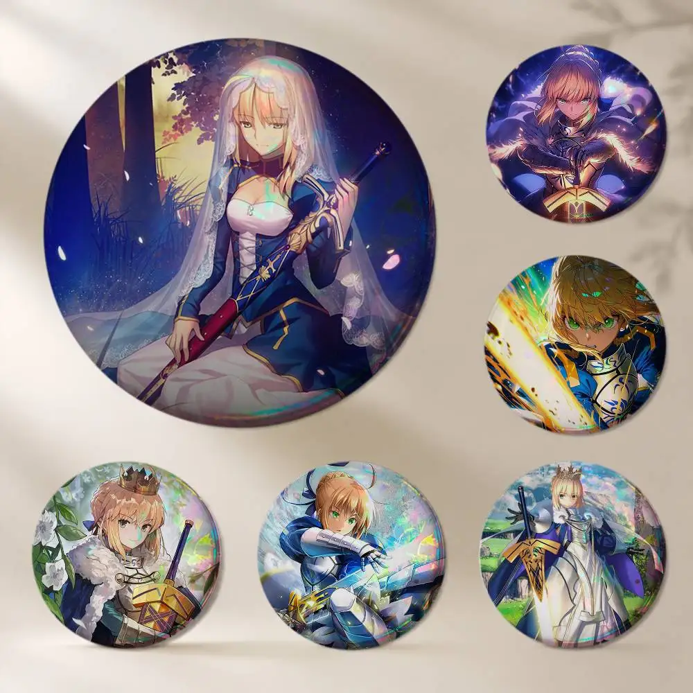 Saber Artoria Pendragon Fate Grand Order FGO Brooches Cartoon Badge Pins Backpack Hat Accessories Friend Gift