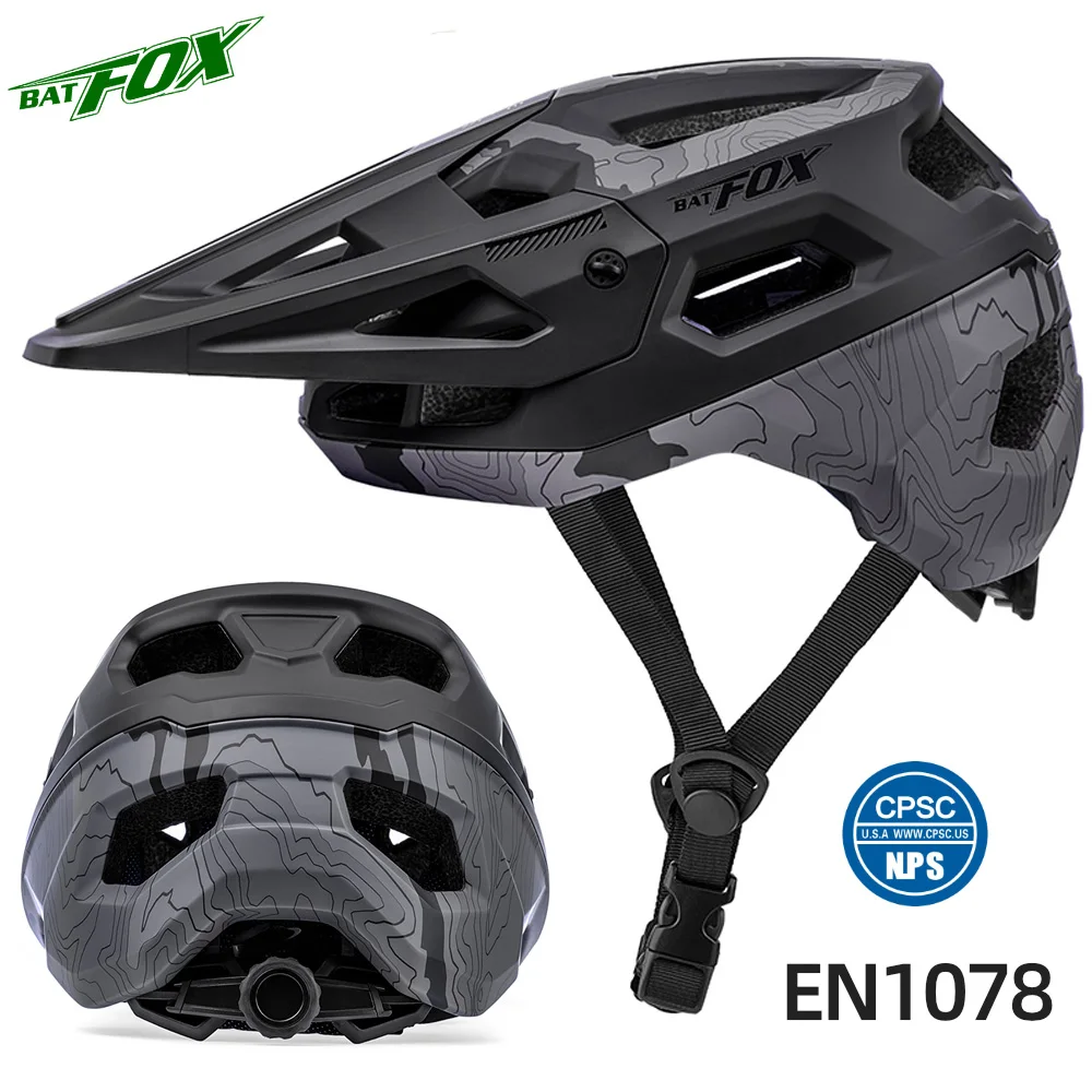 BATFOX Mountain bike helmet cycling Bicycle Helmet mtb casco ciclismo DH Downhill Integrally-molded Safety mtb bike Helmet