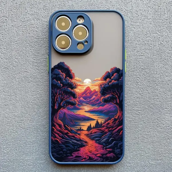 Sonnenaufgangslandschaft Handyhülle für iPhone 17 15 14 Plus Pro Max 16 13 12 11 Pro Max Mini XR X XS Plus Wunderschöne Mountain River Cover – Detail 9