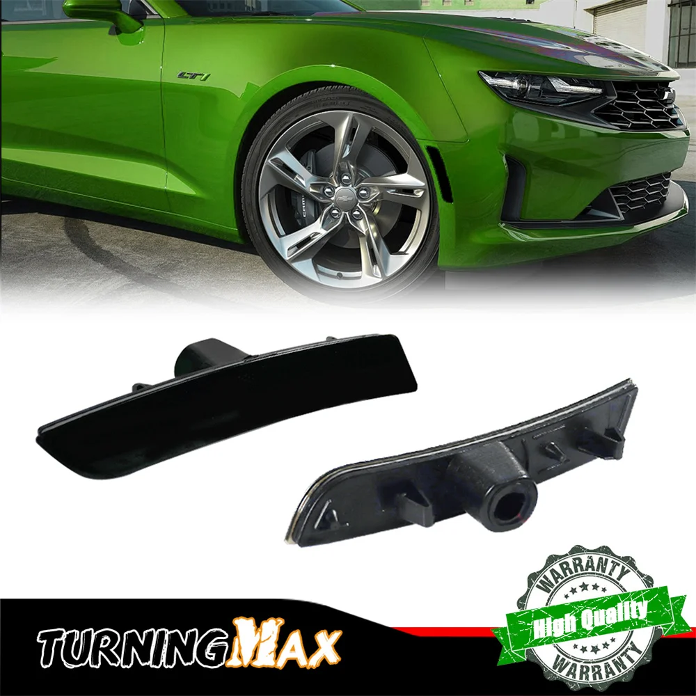 No Bulb No Socket Smoked Lens Car Front / Rear Fender Side Marker Light Shell Housings For Chevy Camaro 2016 2017 2018 6th Gen