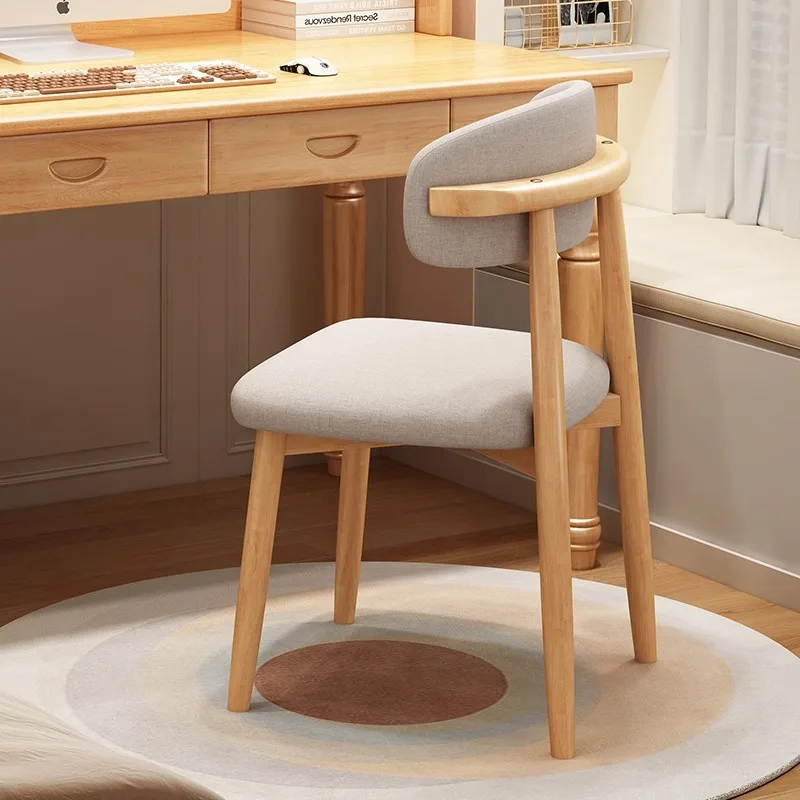 Nordic Creative Solid Wood Desk Chair with Backrest Japanese Dining Chair Home Leisure Backrest Chair