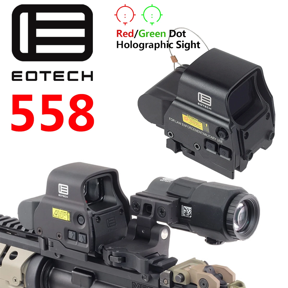 

Eotech 551 552 553 558 Holographic Sight Scope Red Green Dot Sight Hunting Red Dot Reflex Sight Hot 20mm Mount Riflescopes