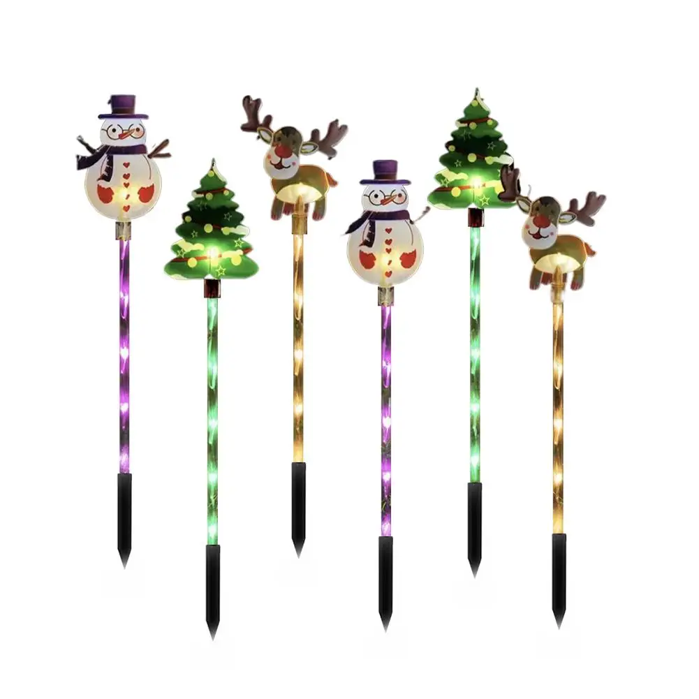 6 قطعة/المجموعة تعمل بالطاقة الشمسية أضواء حديقة عيد الميلاد سانتا شجرة و الرنة تصاميم للديكور في الهواء الطلق أضواء حديقة مقاوم للماء عطلة