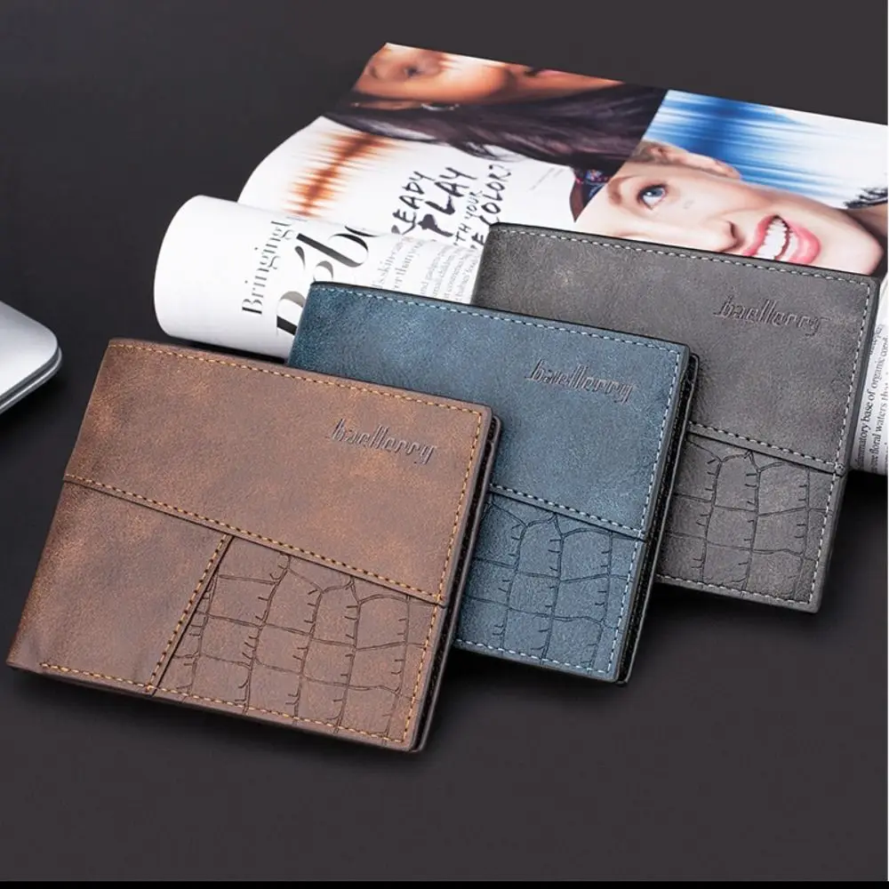 Business Waterproof 2 Fold Purse Retro Soft Men's Short Wallet Durable Multi-position Card Wallet Male