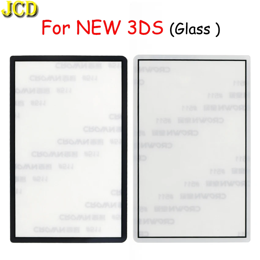 JCD 1pcs Replacement Black White Glass Upper Front Top Screen Frame LCD Screen Lens Cover For New 3DS