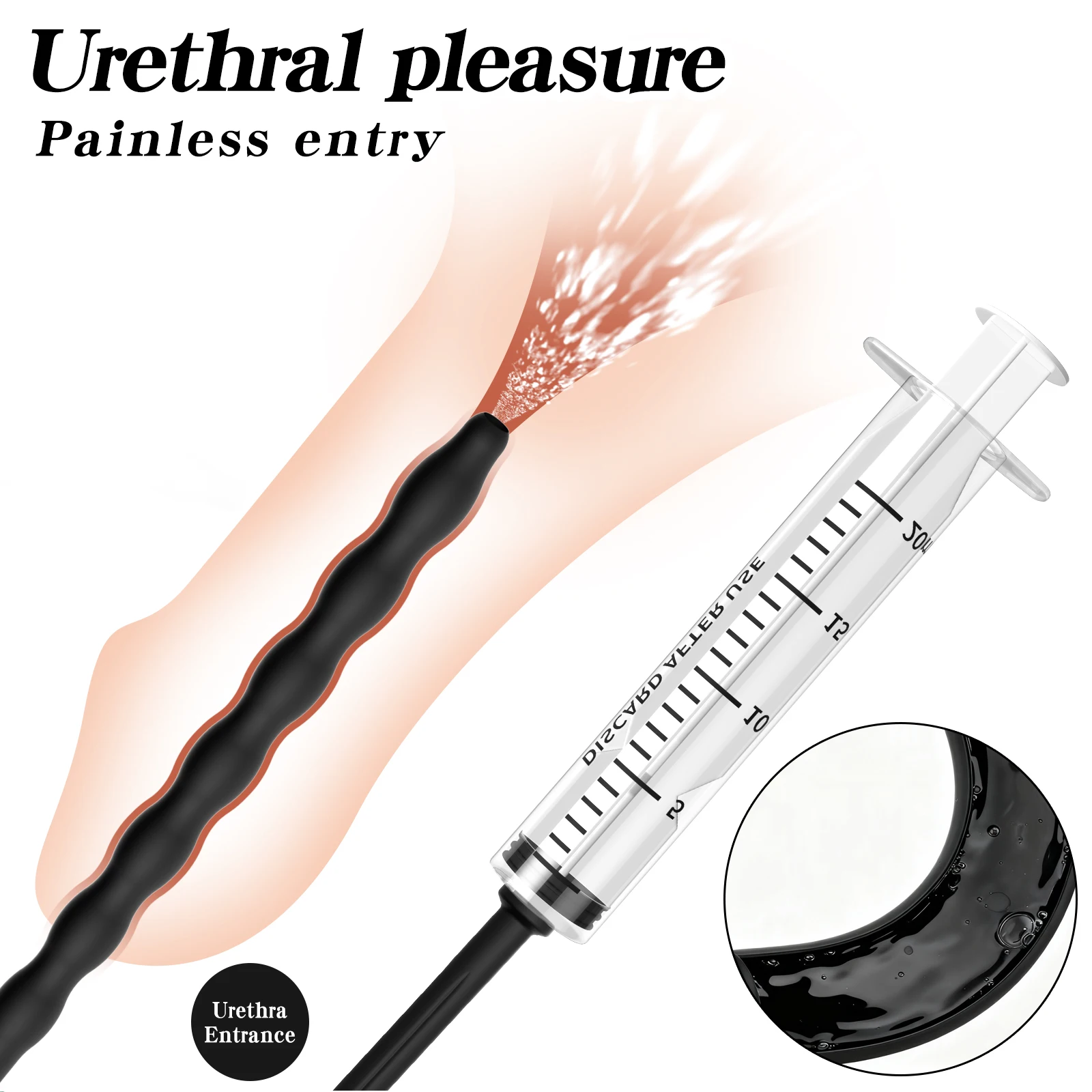 S/M/L Urethral Catheter Dilator Hollow Blocker Needle Injection Horse Eye Stick Penis Dilator Stimulator Sex Tooys for Man 18+ view 5
