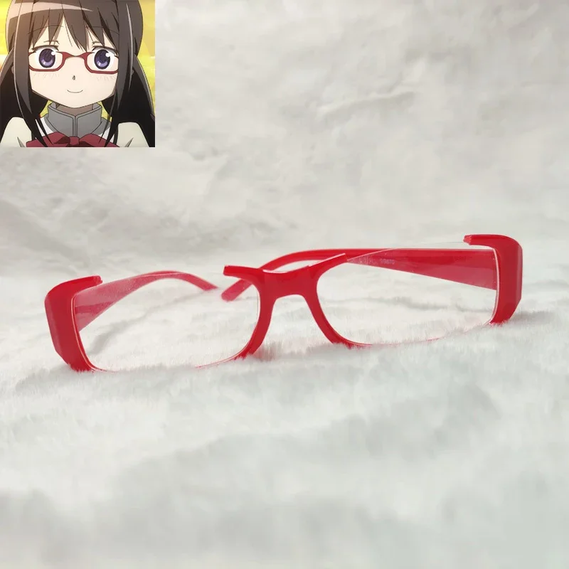 Anime Puella Magi Madoka Magica Akemi Homura Red Cosplay Glasses Fashion Eyeglasses Eyewear Costume Accessories