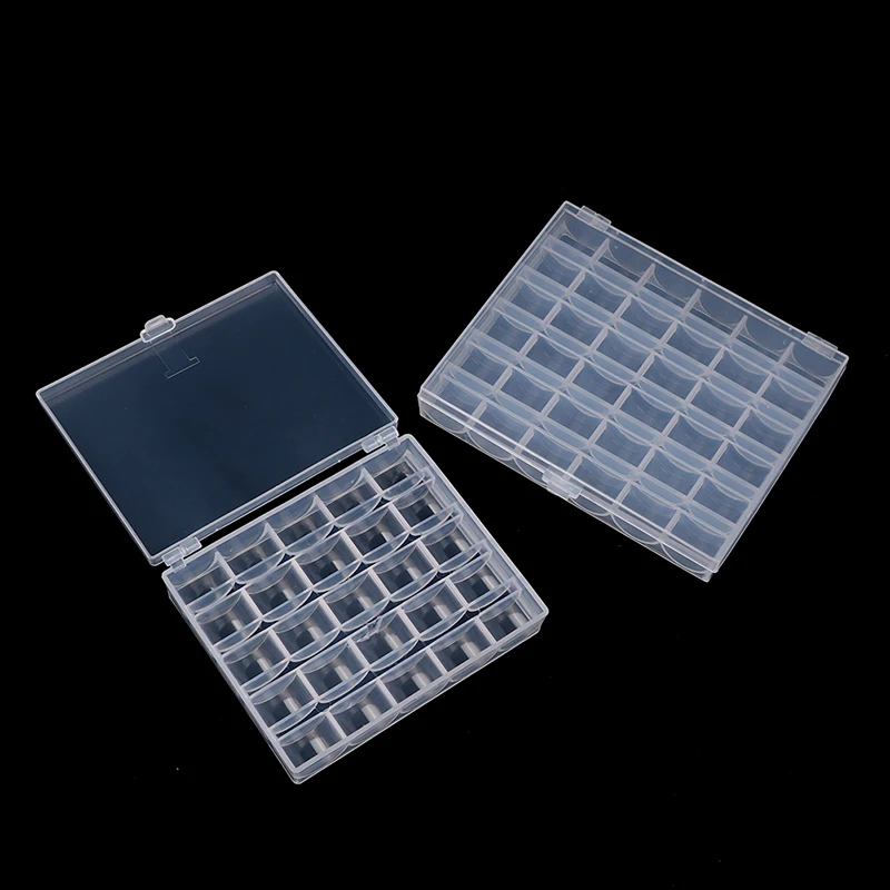 Boîte de rangement pour Végétde machine à coudre, 36 fentes, étui à bobine, boîte de rangement pour Végétde fil, plastique transparent, boîte de support transparente
