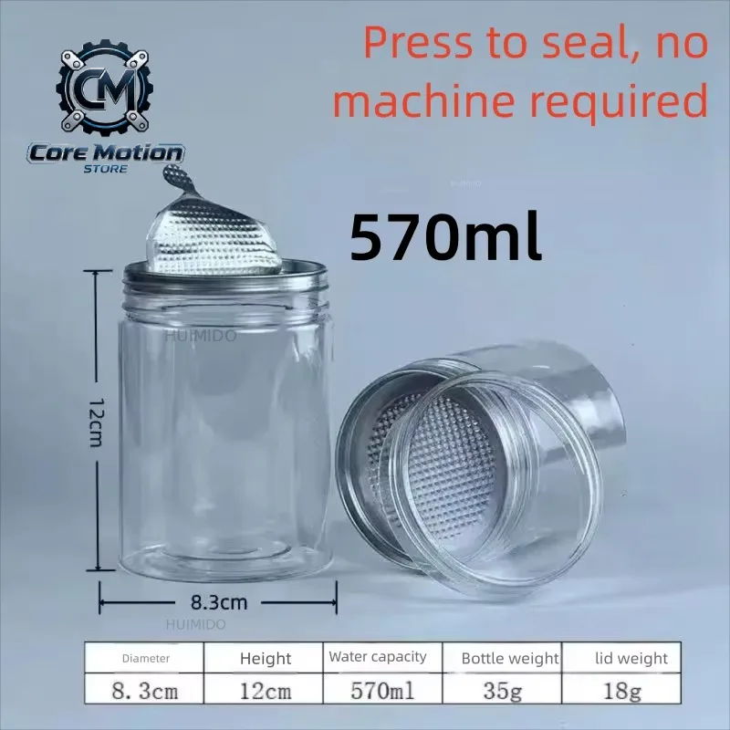 250-870ML-50pcs/box Transparent Food Storage Jars Grains Sealed Tanks Plastic Packaging Bottle For Candy Cookie Kitchen Storage