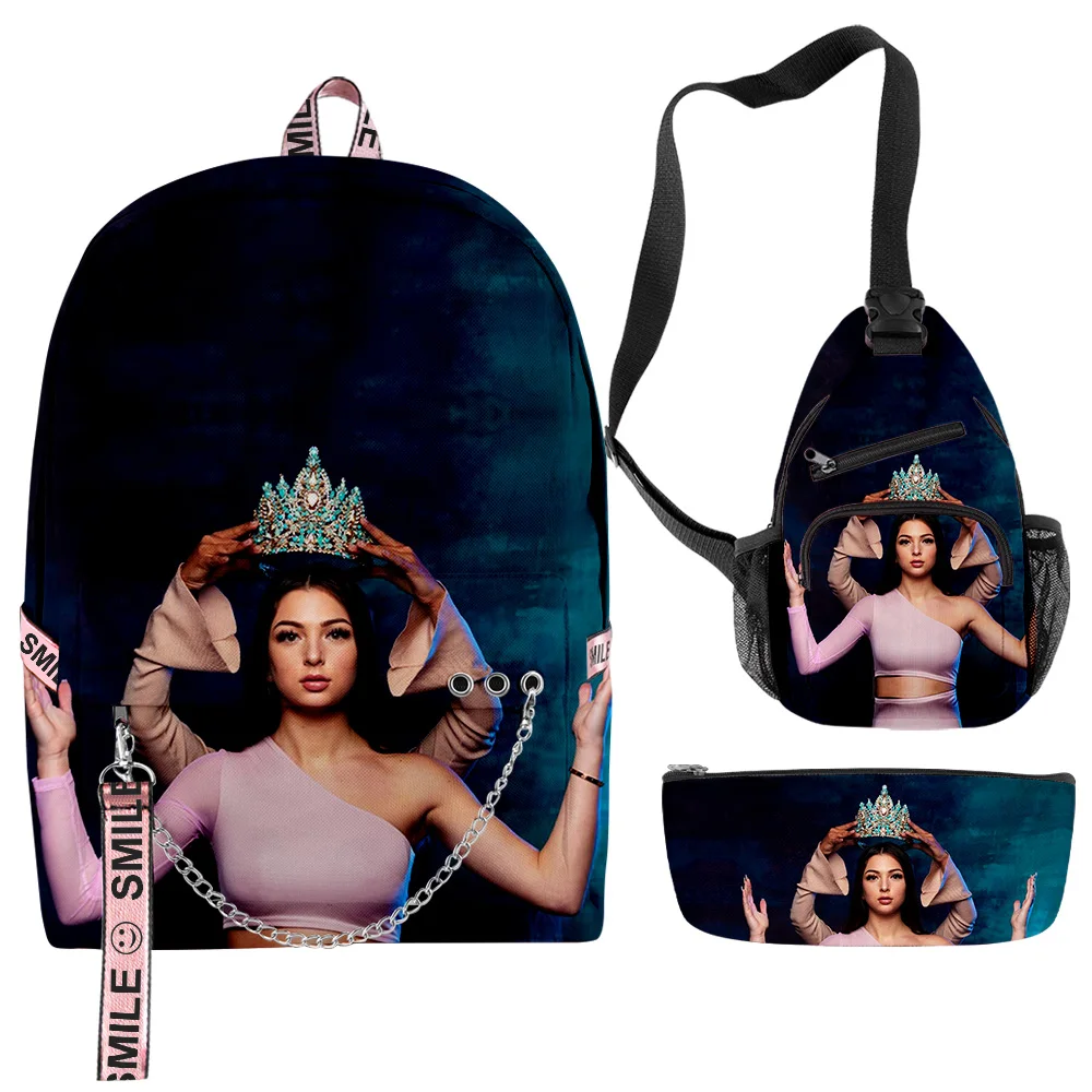 Cartoon Youthful Eva Queen 3pcs/Set Backpacks 3D Printed Oxford Waterproof Notebook multifunction Backpack Chest Bag Pencil Case