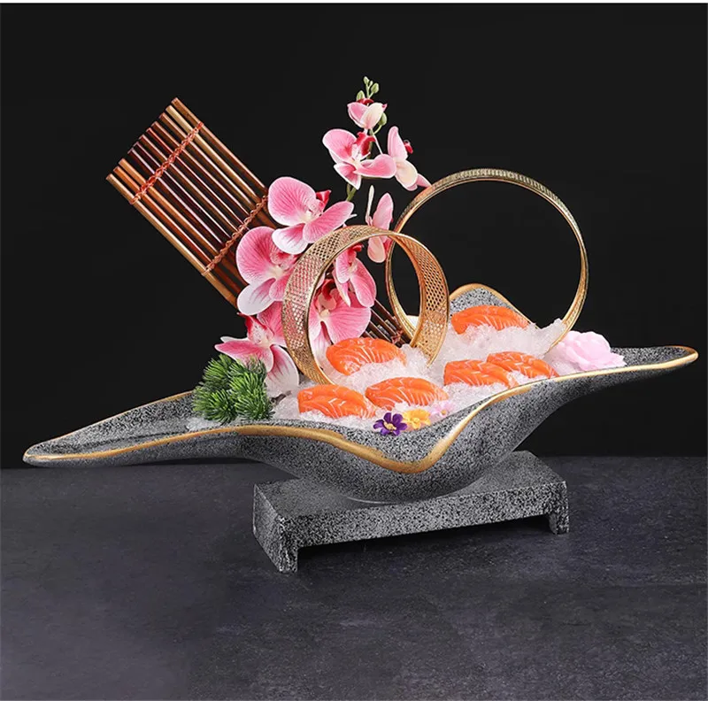 Sashimi plate decoration seafood pose making mold cold vegetable plate Japanese creative plate decoration sashimi ornament