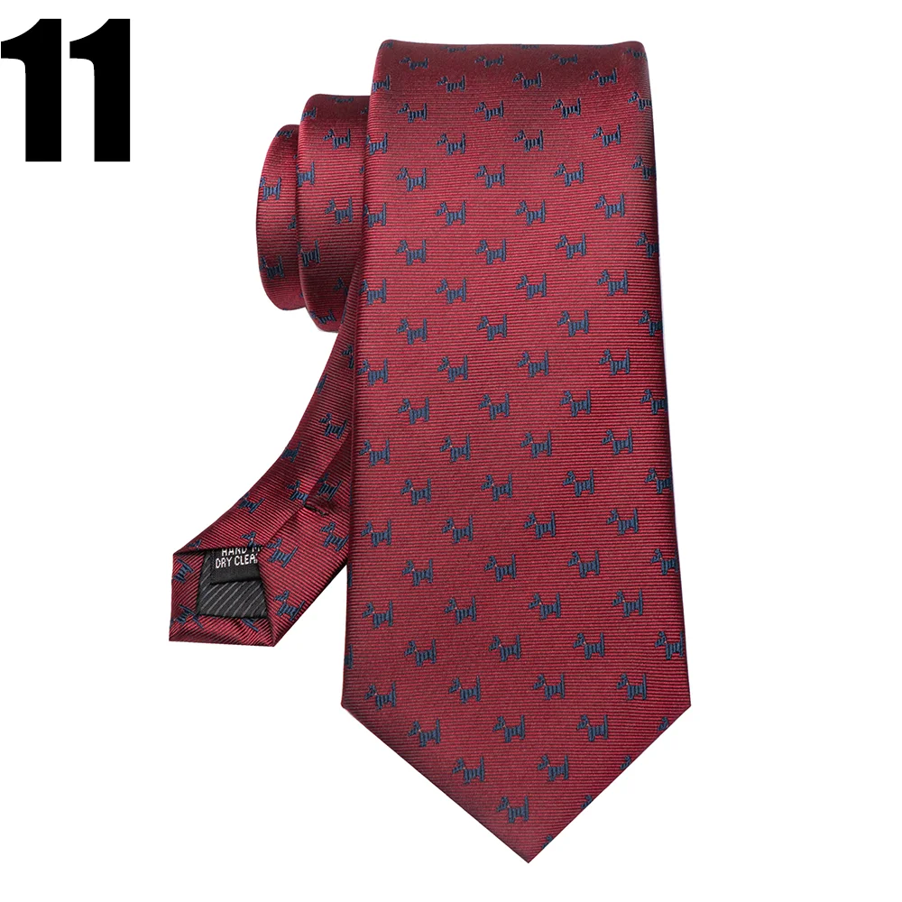 EASTEPIC 8 cm rot-blaue Jacquard-Krawatten für Herren, Herren-Krawatte, hochwertiges Accessoire, Geschäftsgeschenk, Fuchs, Drache, Flamingo, Schnecke, Ente, Tier – Detail 24