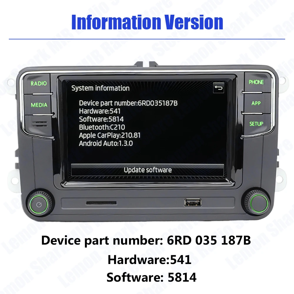 Noname الضوء الأخضر RCD360 PRO MIB Carplay راديو السيارة أندرويد السيارات بلوتوث الملاح 6RD035187B لشركة فولكس فاجن لسكودا اوكتافيا #5