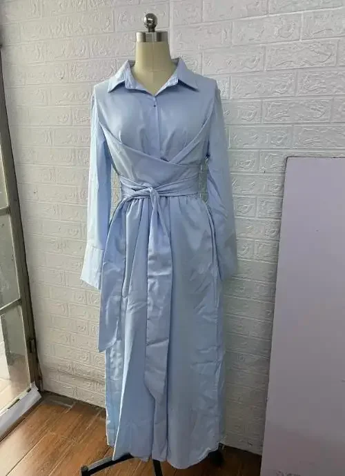 

Women's 2025 Autumn High Waist Slimming Commuting Dress Daily Clothing Temperament Female Fashion Long Sleeve A-Line Dresses