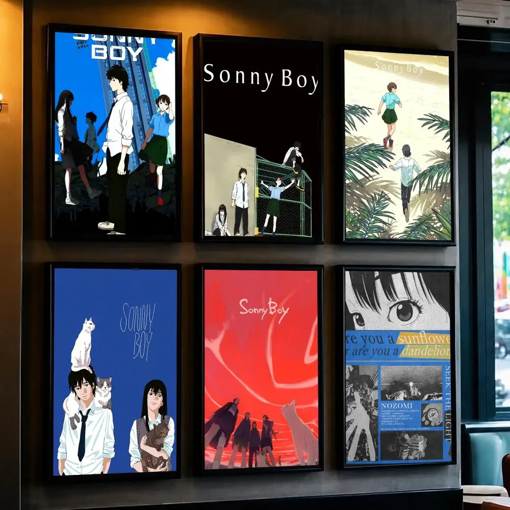 anime S-Sonny Boy-Y Poster Decorative Wall Art Sticker for Cafe Office Bedroom and Living Room