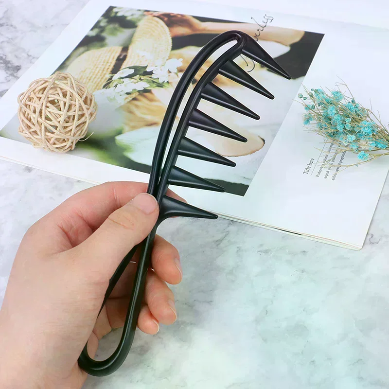 Shark Jumbo Wide Tooth Black Handle Grip Hair Comb Men Hairdressing Teeth Comb