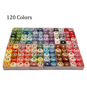 AmoHilos Ukuran 8 Benang Rajut Double Mercerized Staple Panjang Mutiara Katun Mesir 10 Warna Berbeda Set 43 Yard 5 Gram Bola 10 penjualan terbaik benang 8 lapis - №