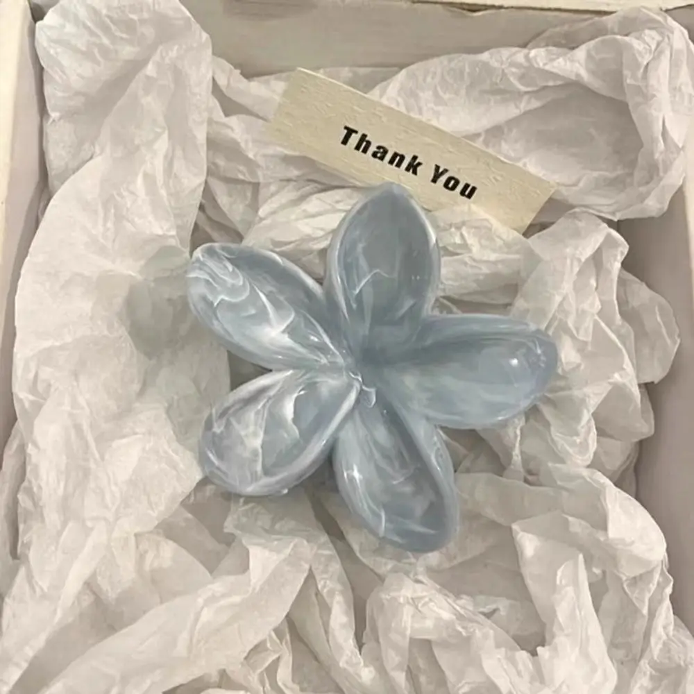 

Clear Blue Flower Hair Claw, Cool Gradient Soft Hair Jewelry