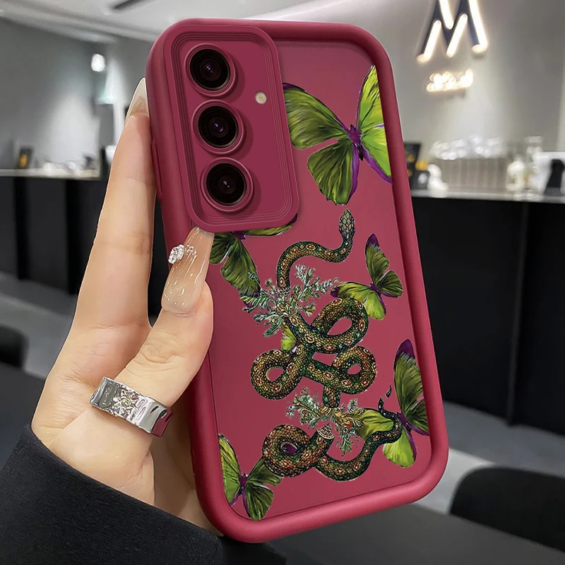 S 24FE Green butterfly New Sky Eye Phone Case For Samsung S24FE S24 S24Plus S21 S22 S20Plus S23FE S22Plus S21FE S23Plus Cover