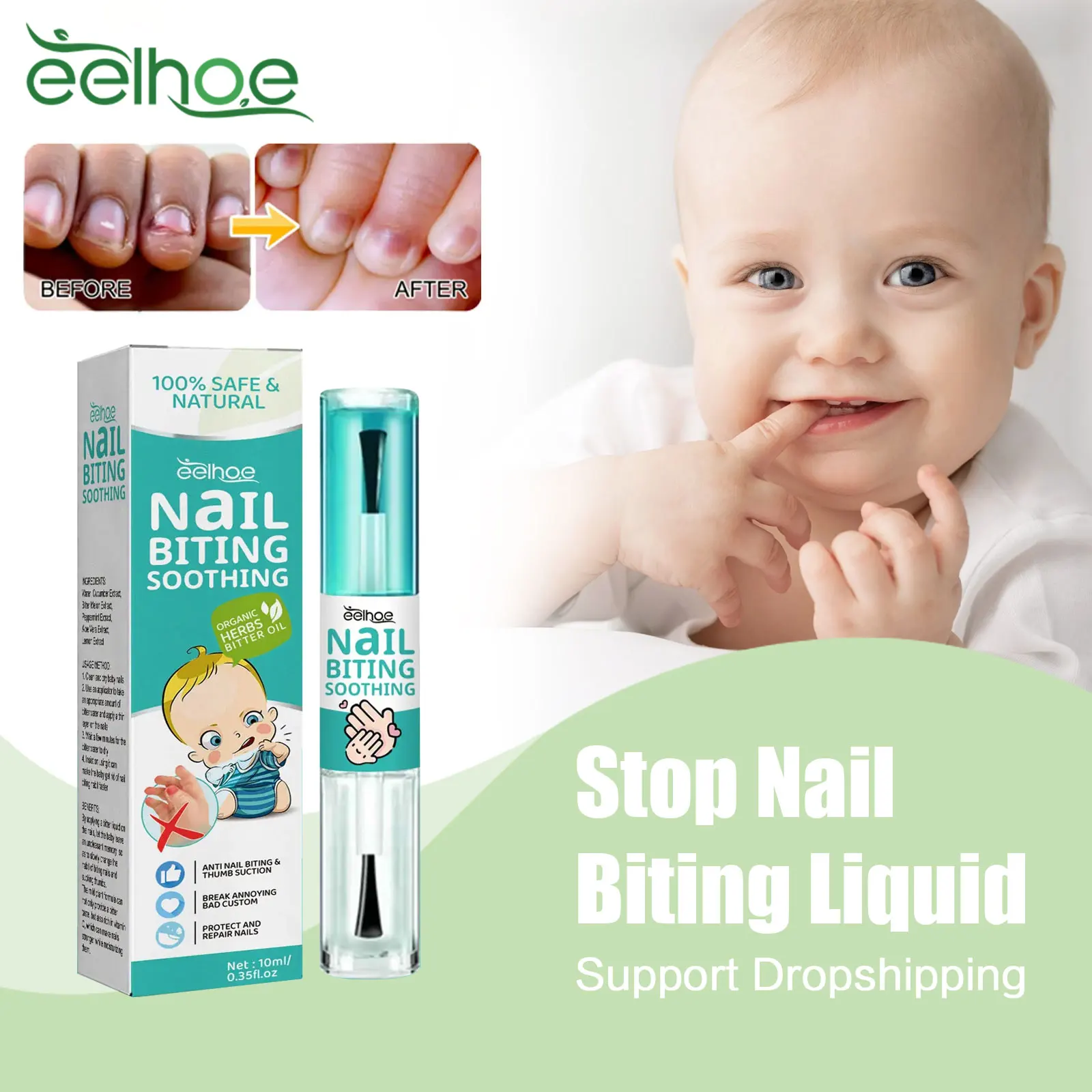 EELHOE Anti-Biting Nails Liquid Non-toxic Bitter Cuticle Inhibition Chewing Child Not Eating Fingernails Sucking Stopping Water