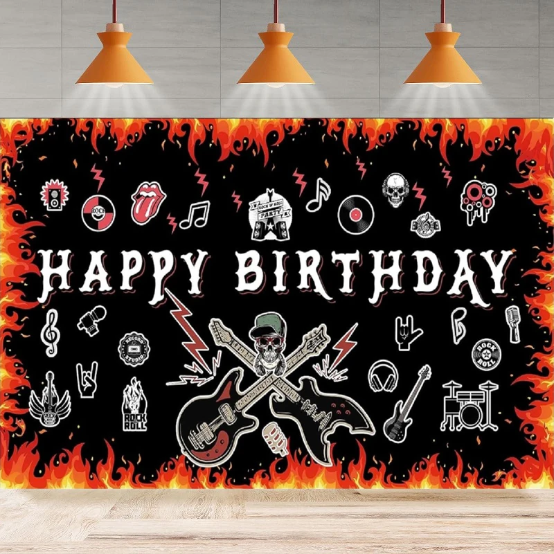 

Photography Backdrop Rock And Roll Creative For Born To Rock Star Music Birthday Background Home Party Backdrop Wall Banner