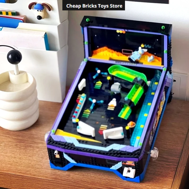 2274pcsS S Cheapest Functional Pinball Machine Model Gifts for Adults  Toys Building Blocks Retro Game Marble Shooting Table