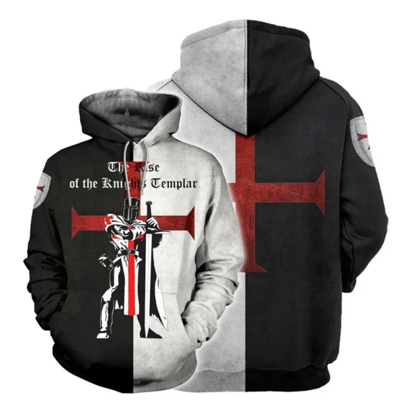 

QQ8 2025 New Knights Templar Armor Hoodies Jacket Crusader Cross Medieval Sweathsirt Pullover Full Printed 3D Men's Hoodie T5Lk￥