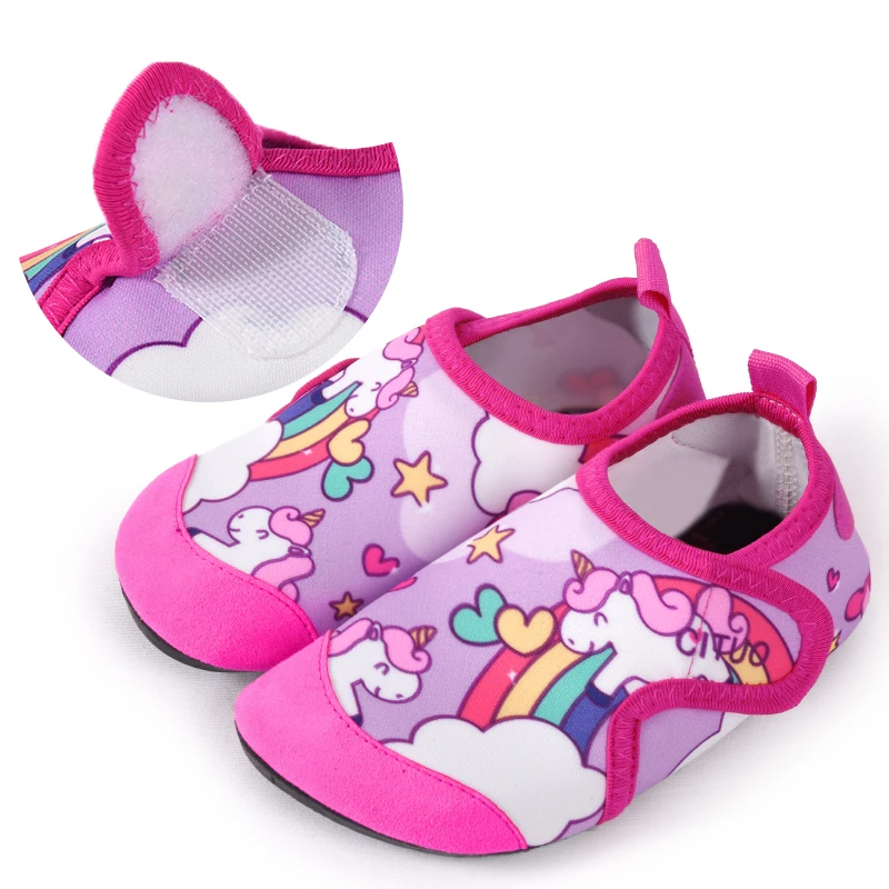 Summer Children Unicorn Dinosaur Swimming Shoes Outdoor Beach Wading Shoes Kids Quick-Dry Water Shoes Barefoot Sports Socks