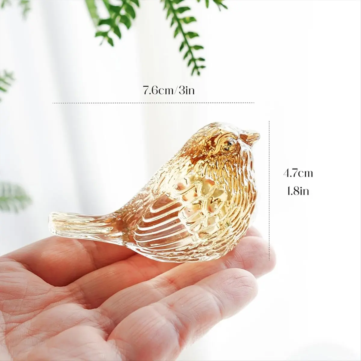 BHBL Blown Glass Birds Collectible Figurines Crystal Birds Gifts for Glass Figurines for Animal Lovers for Table Home Decor B