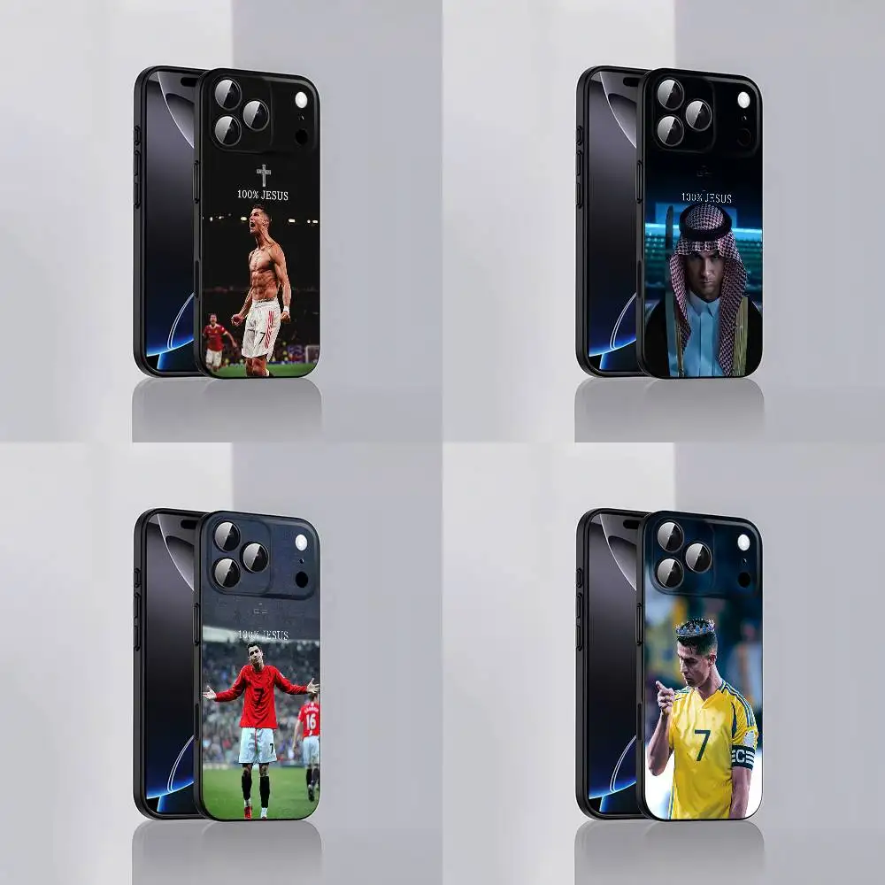 

7 Football For C-Cr7 R-ROnAlDo Phone Case For iPhone 17,16,15,14,13,12,Pro,Max,Plus,E,SE4,Air,Mini Black Soft Cover