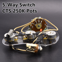 SSS Single Pickups  Loaded Pre-wired Electric Guitar Wiring Harness Prewired Kit ( 3x 250K Brass CTS Pots + 5-Way Switch )