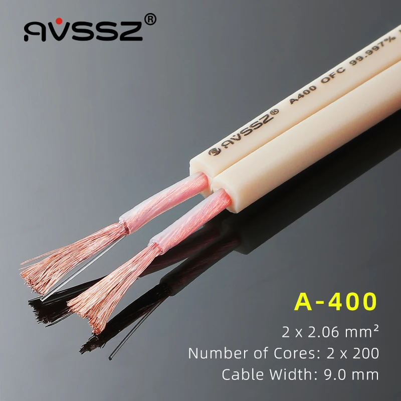 AVSSZ DIY Two Row Speaker Cable 2 × 2.06 mm² High-purity Copper Core Wire for Y-shape / Banana / Pin / Professional Speaker Plug