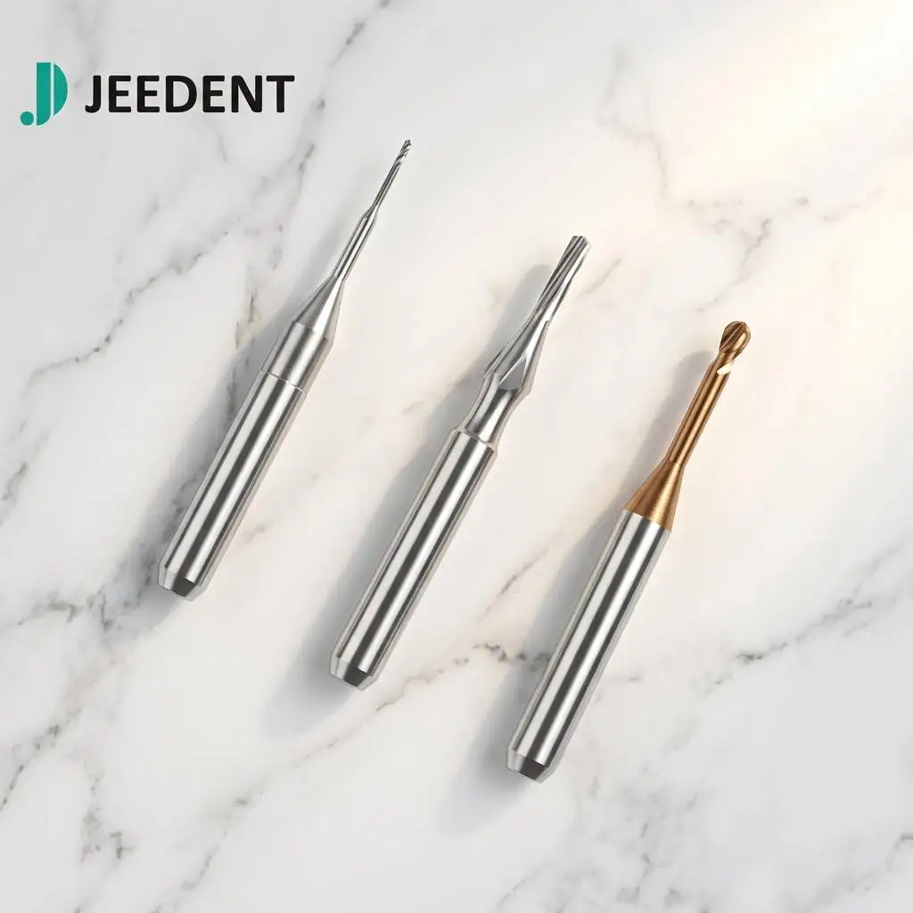 Zirkonzahn Milling Bur for M5 M1 Zirconia Diamond Coated DC DLC Milling Tools 0.5mm 1.0mm 2.0mm D3 D6 Shank CAD CAM Lab Material