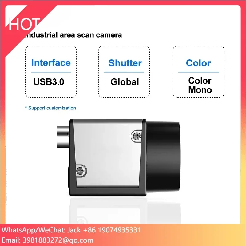 กล้องอุตสาหกรรมสำหรับการมองเห็นด้วยเครื่องจักร ความเร็วเฟรมสูงพิเศษ 815FPS USB3.0 1/4 นิ้ว โมโน คัลเลอร์ CMOS โกลบอลชัตเตอร์