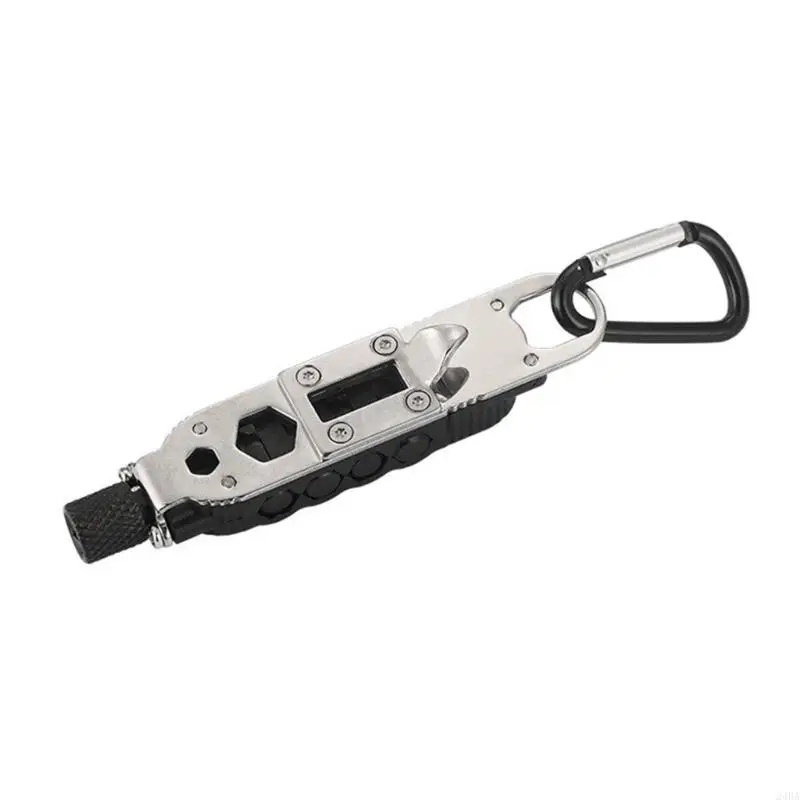 24BA Multi Tool Screwdriver Bit with Carabiner Keychain Multifunctional Gadget Portable Screwdriver Pocket Bottles Opener