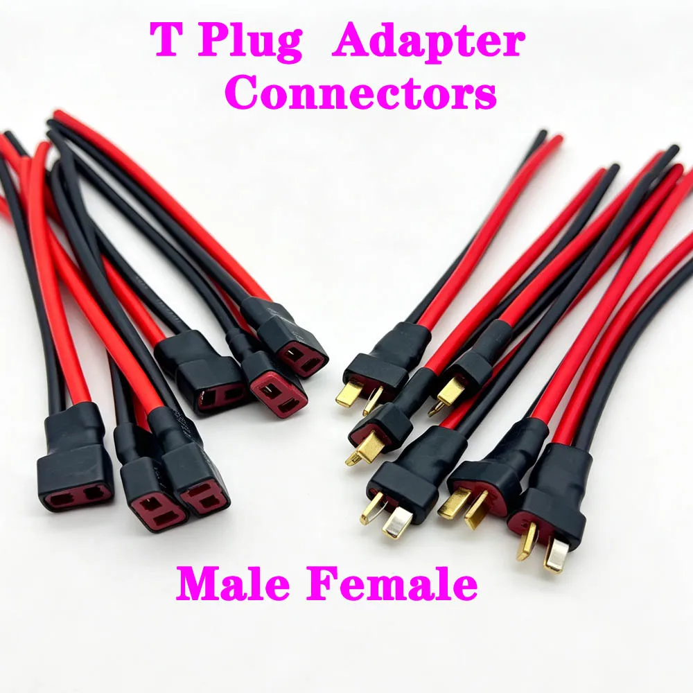 1-2PCS T Plug Male Female Connector With Silicone Wire Cable For RC Drone Quadcopter Car Boat Lipo Battery ESC