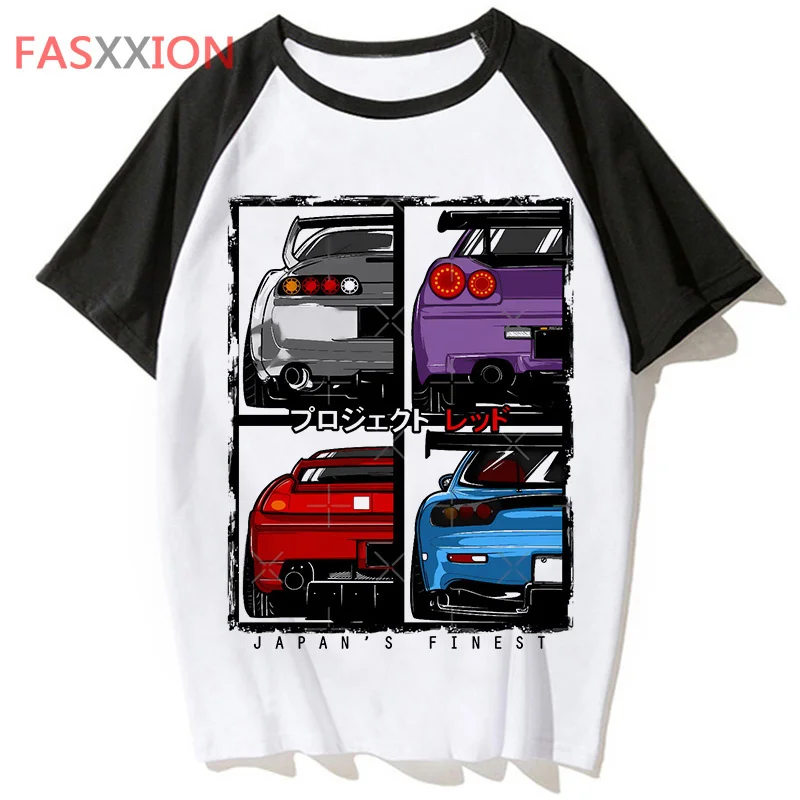 Jdm Tee men Y2K summer t shirt male Japanese manga graphic clothing