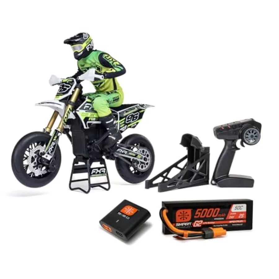 

1/4 Scale Super Moto Motorcycle FXR White RTR with Battery and Charger for Off-Road Racing High-Speed Performance Durable Compo