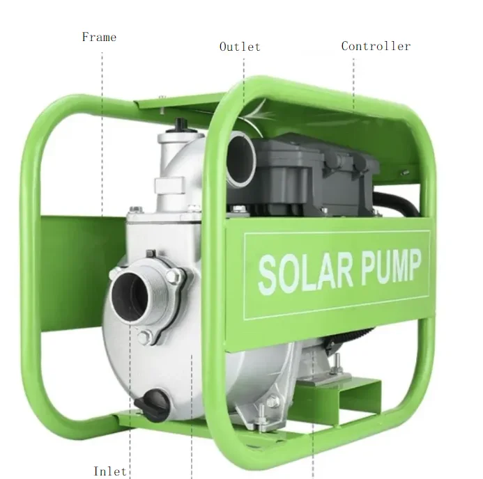 High Flow Solar Water Pump 2 3 4 Inch Self Priming DC 72V 110V 280V High Head Irrigation Pump for Agriculture