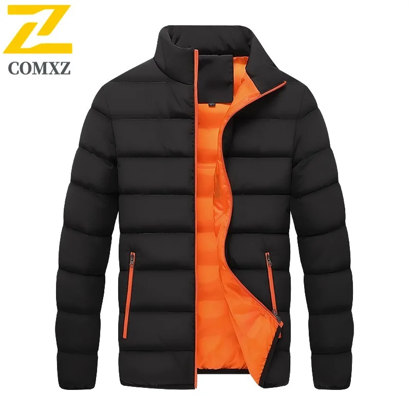 

COMXZ 2025 мужское стеганое пальто корейская модная теплая куртка с воротником-стойкой молодежная зимняя модная легкая удобная классическая куртка