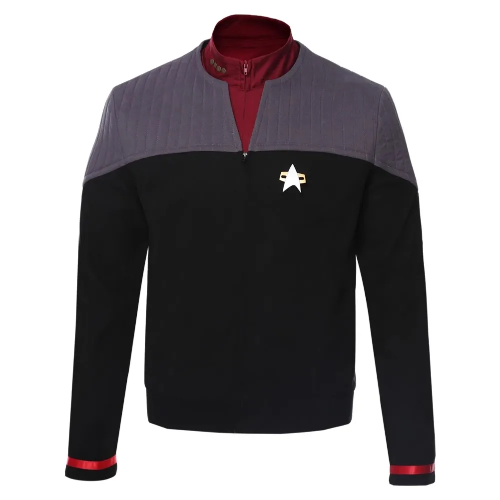 

Jean-Luc Picard Cosplay Costume for Men Adult Anime Outfit Jacket and Red Shirt