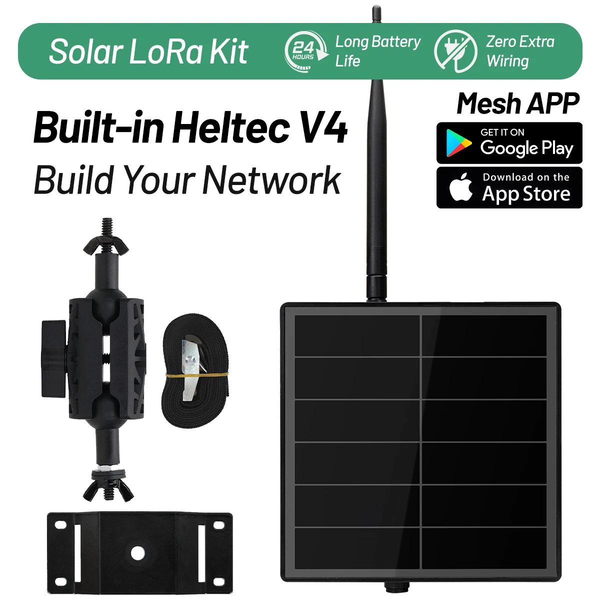Outdoor Meshtastic Solar Node with GPS Module Heltec ESP32 LoRa V4 Meshcore Repeater 5W Solar Panel Mesh Network WiFi LoRa BLE