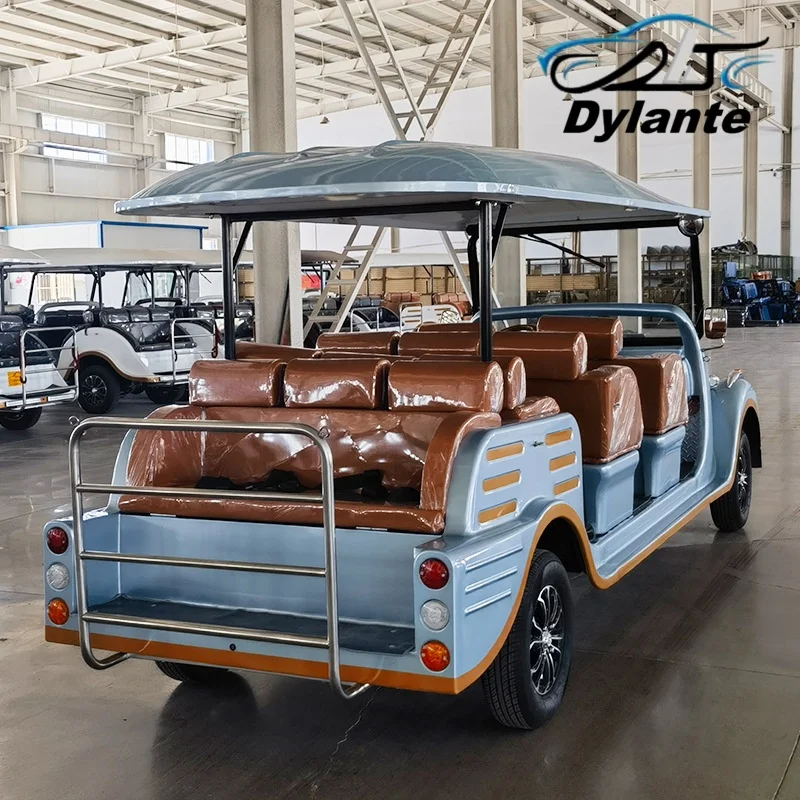 China Factory Electric Vintage/Antique/Classic Luxury 11 Passenger Club Car 72V Lead-Acid Battery Powered Vintage Classic Car