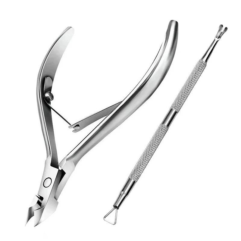 1/2/3pcs Manicure Set Tool Cuticle Skin Scissors Steel Push Dead Leather Fork Nail Clipper Cleaning Nails Pusher Pedicure