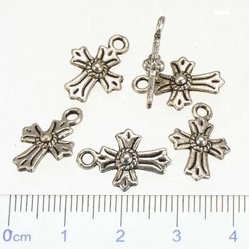 Charms For Making Bracelets Alloy Jewellery Accessories DIY Earring Findings Cross Small 100pcs Parts Manufacture Wholesalers